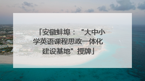安徽蚌埠：“大中小学英语课程思政一体化建设基地”授牌