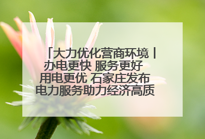 大力优化营商环境丨办电更快 服务更好 用电更优 石家庄发布电力服务助力经济高质量发展八项措施