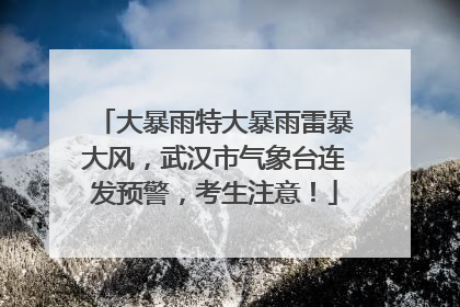 大暴雨特大暴雨雷暴大风，武汉市气象台连发预警，考生注意！