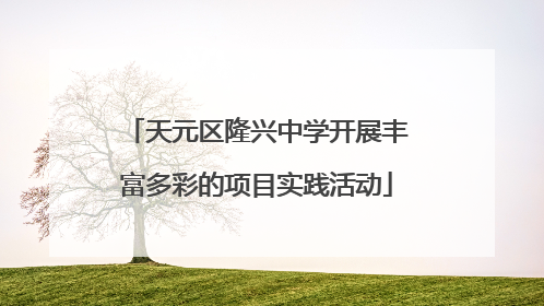 天元区隆兴中学开展丰富多彩的项目实践活动
