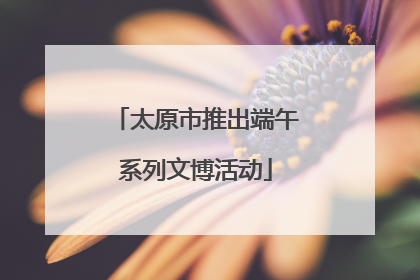 太原市推出端午系列文博活动