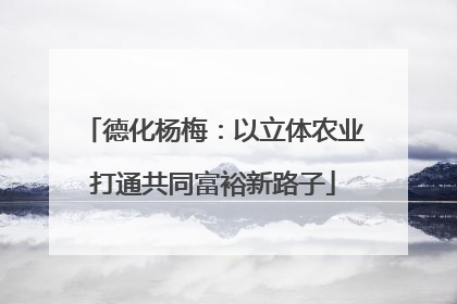 德化杨梅：以立体农业打通共同富裕新路子