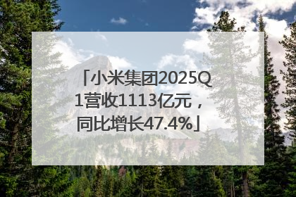 小米集团2025Q1营收1113亿元，同比增长47.4%