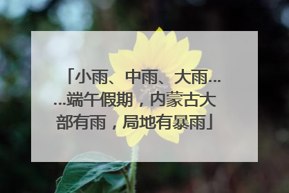 小雨、中雨、大雨……端午假期，内蒙古大部有雨，局地有暴雨