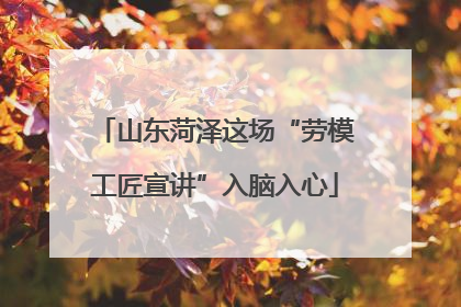 山东菏泽这场“劳模工匠宣讲”入脑入心