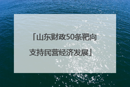 山东财政50条靶向支持民营经济发展