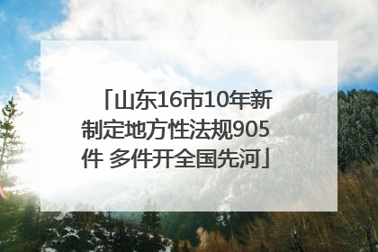山东16市10年新制定地方性法规905件 多件开全国先河