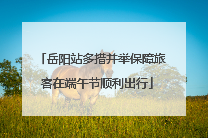 岳阳站多措并举保障旅客在端午节顺利出行