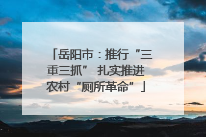 岳阳市：推行“三重三抓” 扎实推进农村“厕所革命”