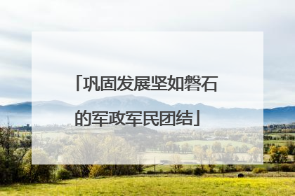 巩固发展坚如磐石的军政军民团结