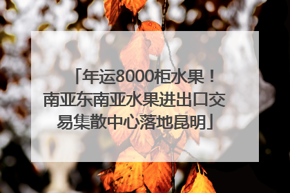 年运8000柜水果！南亚东南亚水果进出口交易集散中心落地昆明