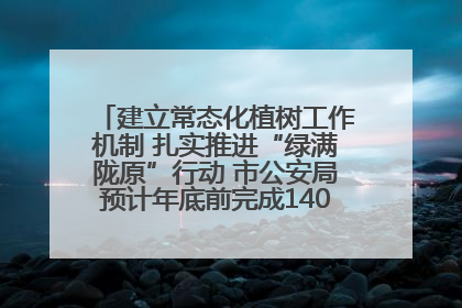 建立常态化植树工作机制 扎实推进“绿满陇原”行动 市公安局预计年底前完成1402亩绿化任务