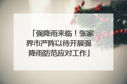 强降雨来临！张家界市严阵以待开展强降雨防范应对工作