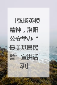 弘扬英模精神，洛阳公安举办“最美基层民警”宣讲活动