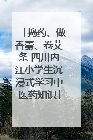 捣药、做香囊、卷艾条 四川内江小学生沉浸式学习中医药知识