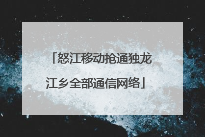 怒江移动抢通独龙江乡全部通信网络