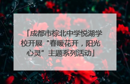 成都市棕北中学悦湖学校开展“春暖花开，阳光心灵”主题系列活动