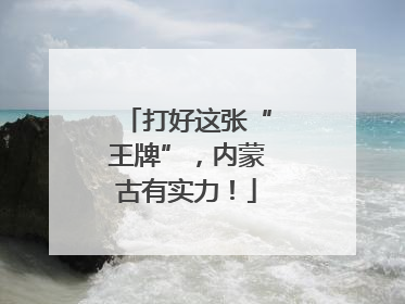 打好这张“王牌”，内蒙古有实力！