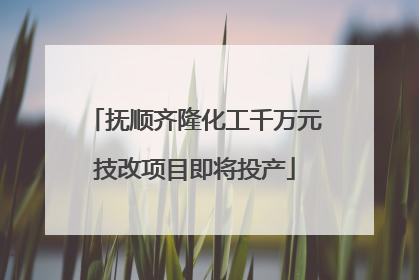 抚顺齐隆化工千万元技改项目即将投产