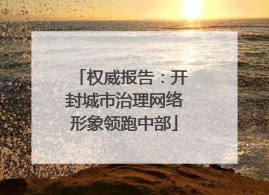 权威报告：开封城市治理网络形象领跑中部