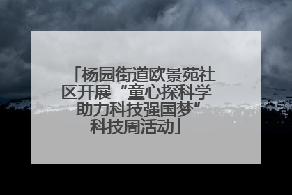 杨园街道欧景苑社区开展“童心探科学 助力科技强国梦”科技周活动