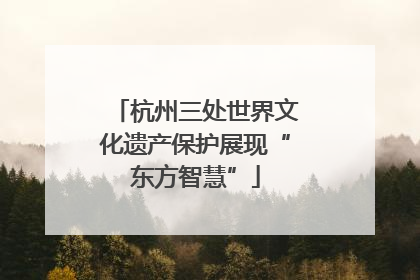 杭州三处世界文化遗产保护展现“东方智慧”