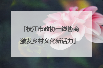 枝江市政协一线协商激发乡村文化新活力