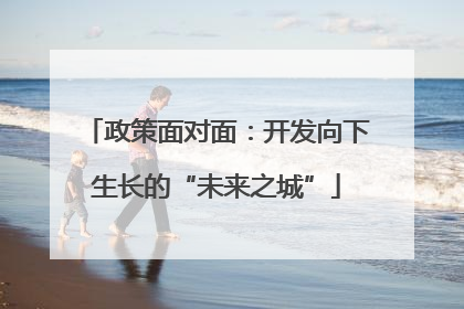 政策面对面：开发向下生长的“未来之城”