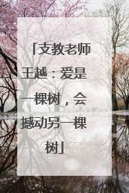 支教老师王越：爱是一棵树，会撼动另一棵树