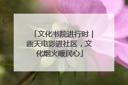 文化书院进行时｜露天电影进社区，文化烟火暖民心