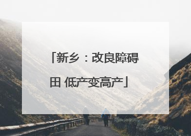 新乡：改良障碍田 低产变高产