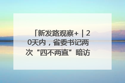 新发路观察+｜20天内，省委书记两次“四不两直”暗访，有何深意？