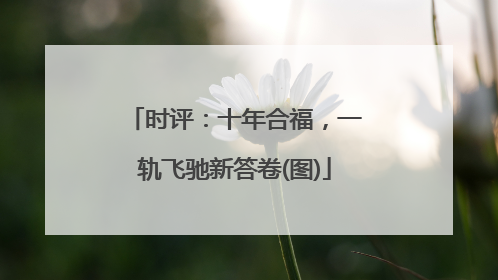 时评：十年合福，一轨飞驰新答卷(图)