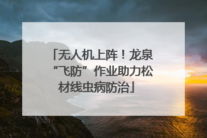 无人机上阵！龙泉“飞防”作业助力松材线虫病防治