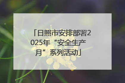日照市安排部署2025年“安全生产月”系列活动
