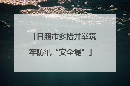 日照市多措并举筑牢防汛“安全堤”