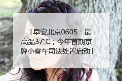 早安北京0605：最高温37℃；今年首期京牌小客车司法处置启动