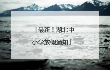 最新！湖北中小学放假通知