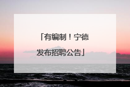 有编制！宁德发布招聘公告