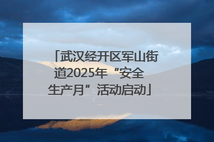 武汉经开区军山街道2025年“安全生产月”活动启动