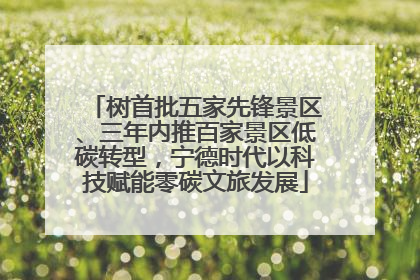 树首批五家先锋景区、三年内推百家景区低碳转型，宁德时代以科技赋能零碳文旅发展