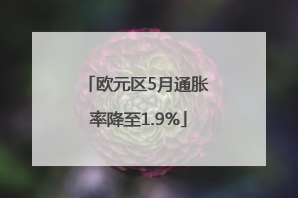 欧元区5月通胀率降至1.9%