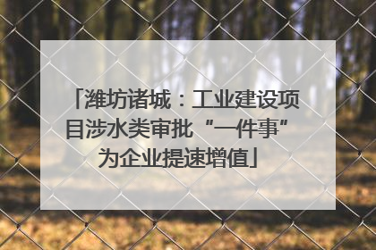 潍坊诸城：工业建设项目涉水类审批“一件事” 为企业提速增值