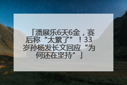 潘展乐6天6金，赛后称“太累了”！33岁孙杨发长文回应“为何还在坚持”