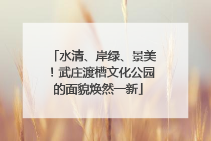 水清、岸绿、景美！武庄渡槽文化公园的面貌焕然一新