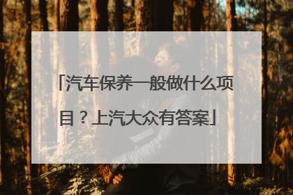 汽车保养一般做什么项目？上汽大众有答案