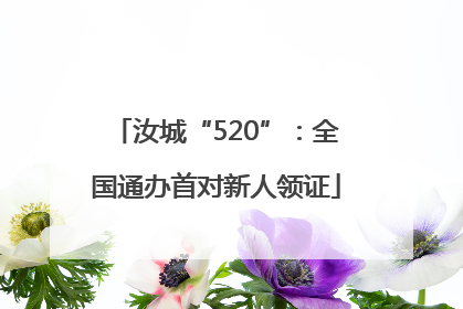 汝城“520”：全国通办首对新人领证