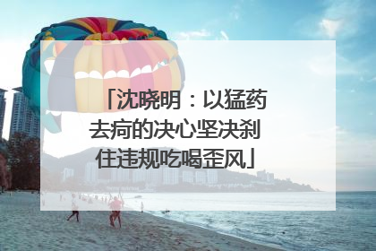 沈晓明：以猛药去疴的决心坚决刹住违规吃喝歪风