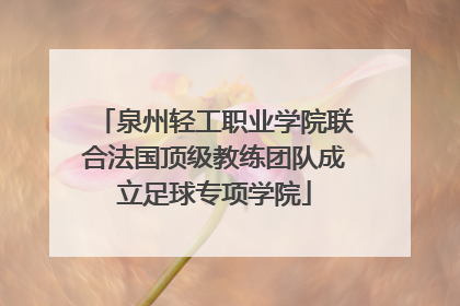 泉州轻工职业学院联合法国顶级教练团队成立足球专项学院