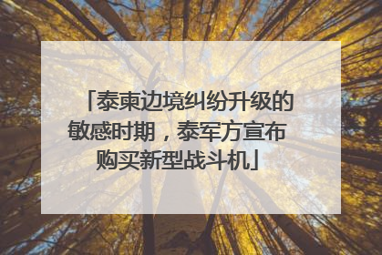 泰柬边境纠纷升级的敏感时期，泰军方宣布购买新型战斗机